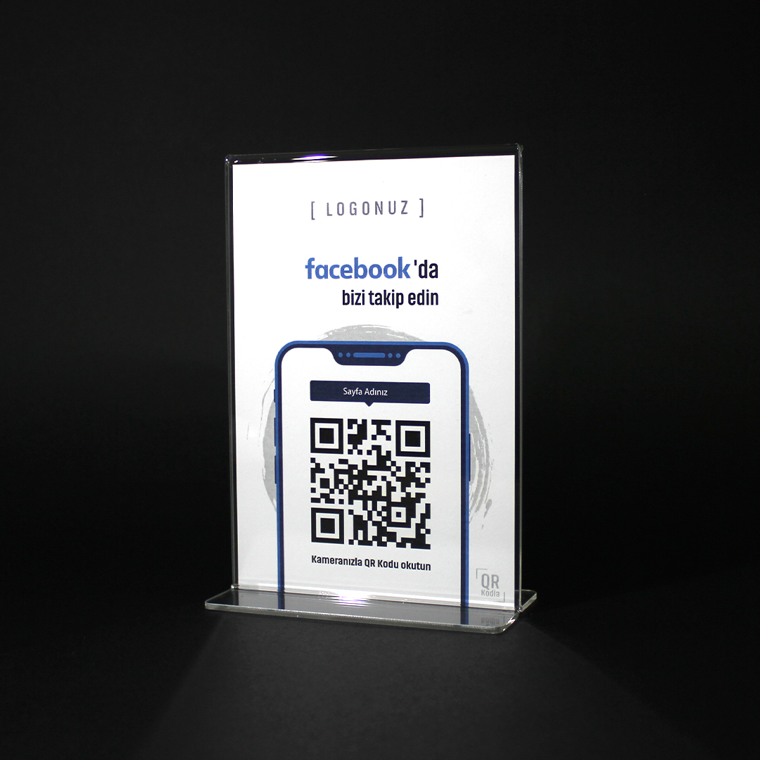 Facebook QR Stand Dikey T Tipi