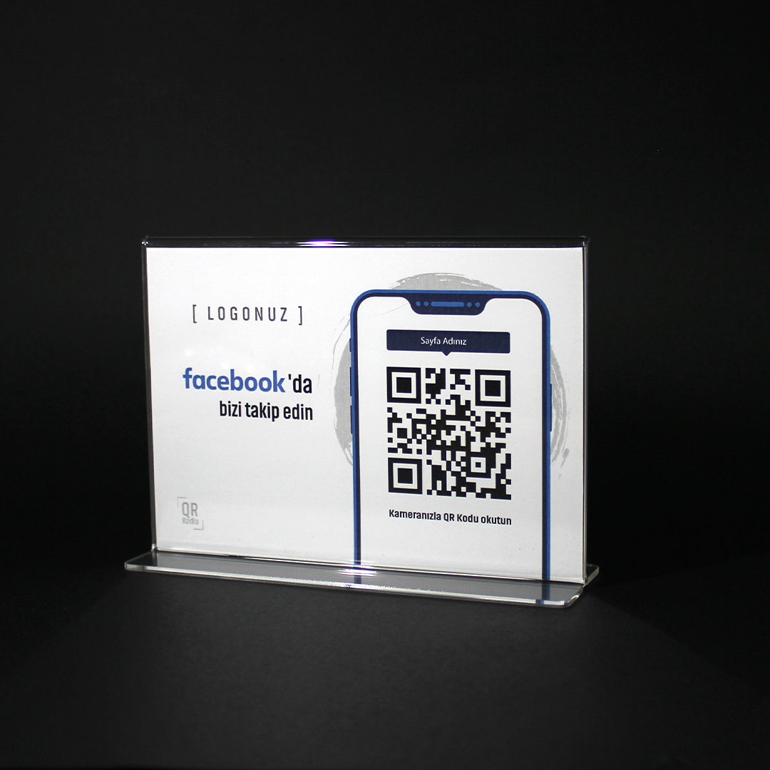 Facebook QR Stand Yatay T Tipi