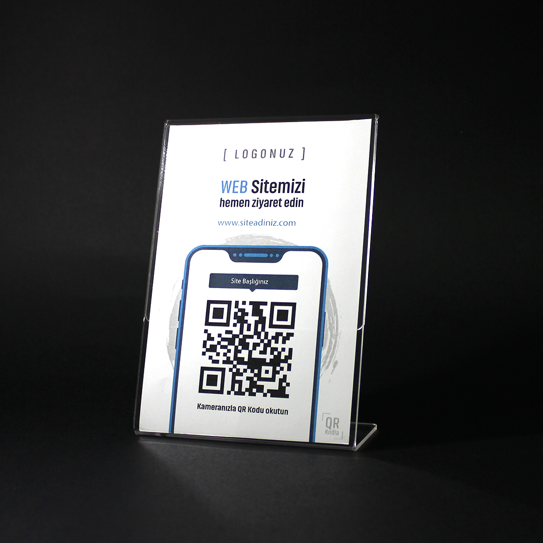WEB Sitesi QR Stand Dikey L Tipi