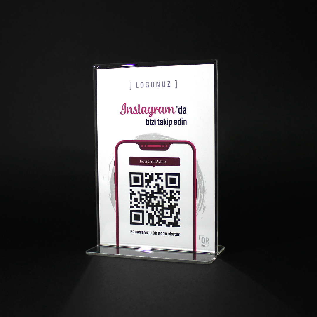 Instagram QR Stand Dikey T Tipi