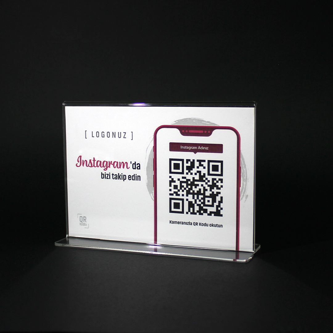 Instagram QR Stand Yatay T Tipi