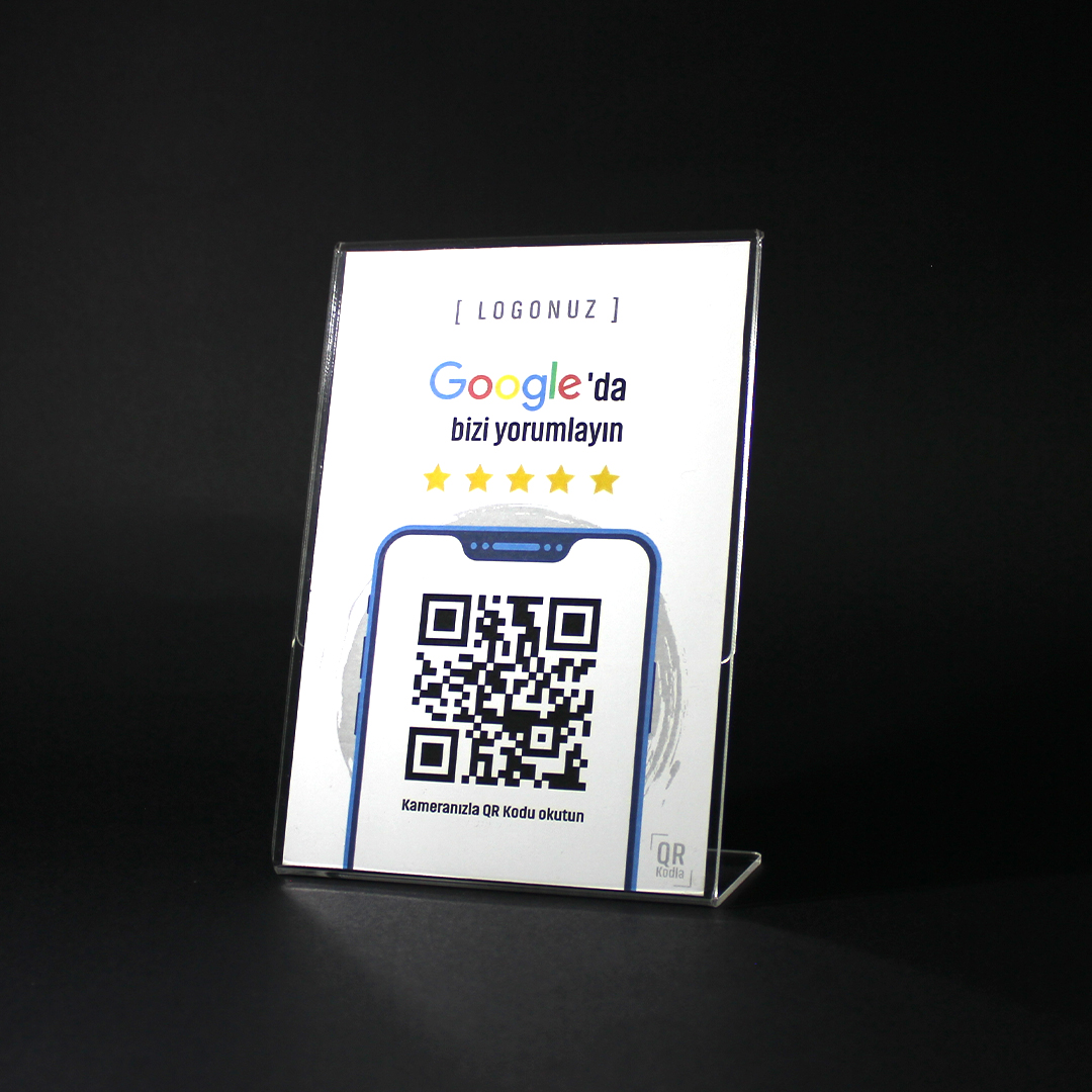 Google QR Stand Dikey L Tipi